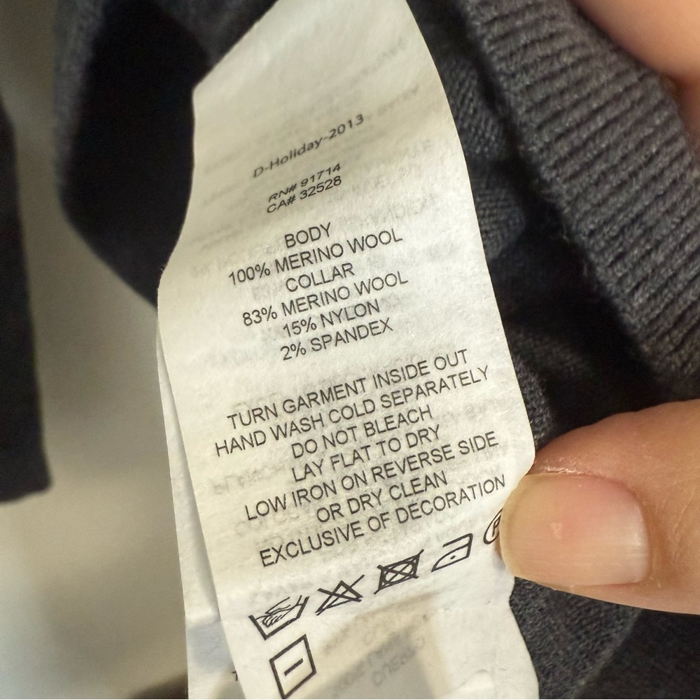 Armani Exchange Shawl Collar Merino Wool Sweater Gray XS - Picture 8 of 9